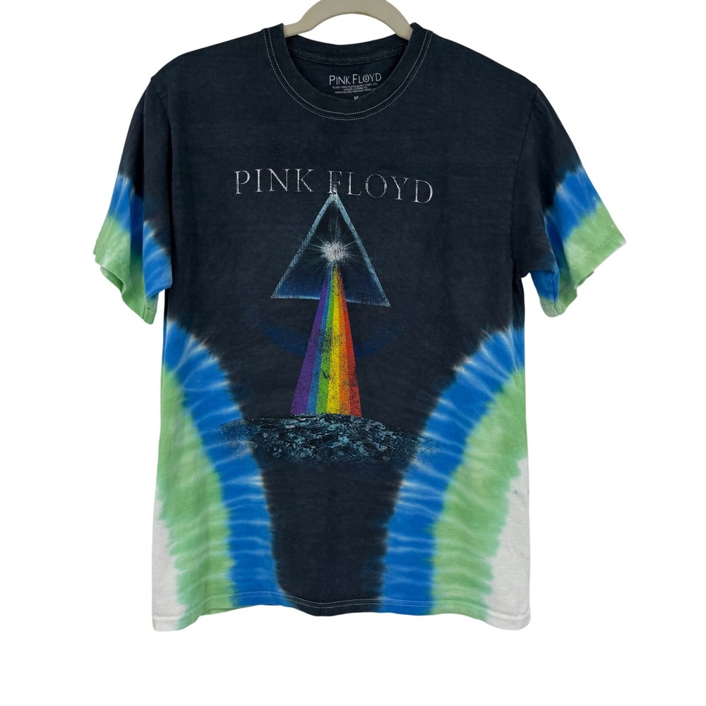 Pink Floyd T-Shirt Mens Medium Black Tie Dye Dark Side of the Moon World Tour 72